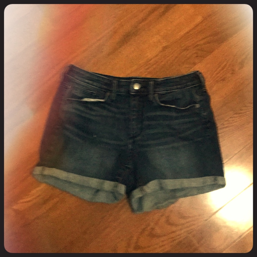 High waisted retro jeans shorts